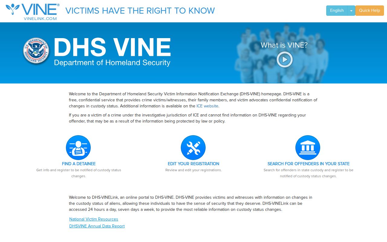 DHS VINE separate from a Long County VINELink release check